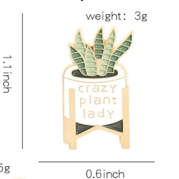 Crazy Plant Lady Enamel Pin - Picture 2 of 3